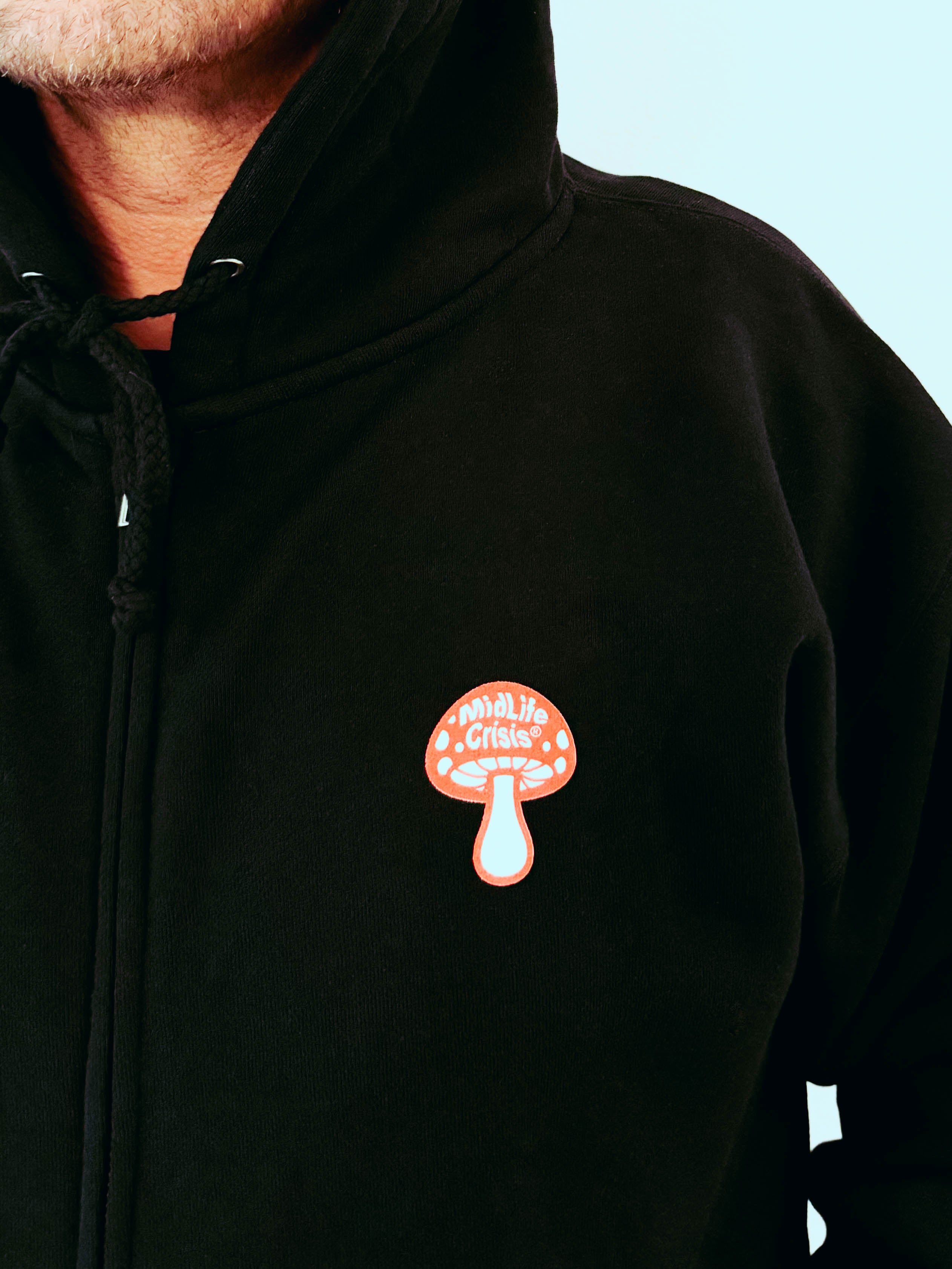 Shroomin' Zipup Hoodie - Black