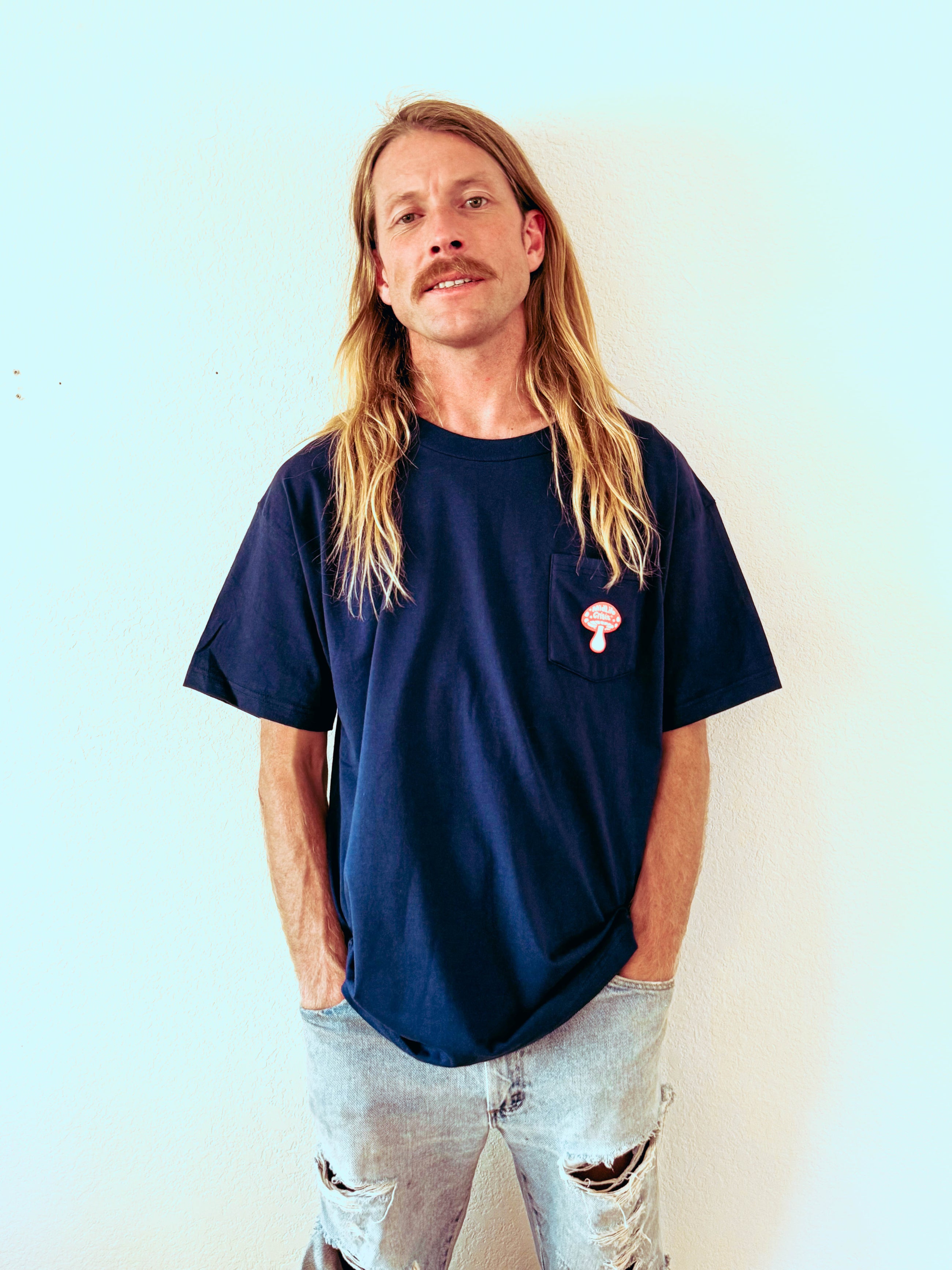 Shroomin' Pocket Tee - Navy