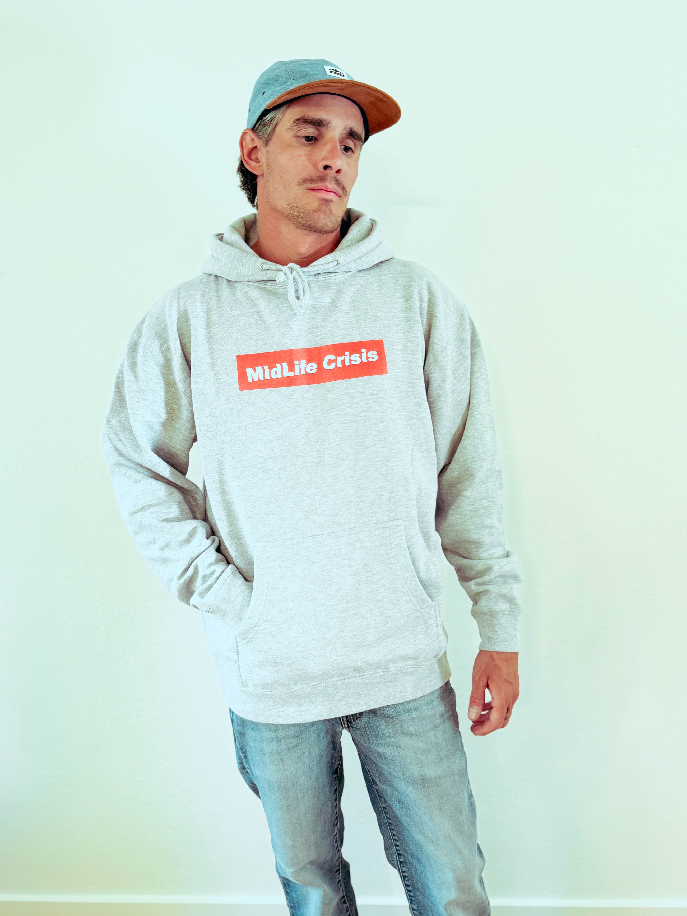 Crooked Block Hoodie - Light Heather