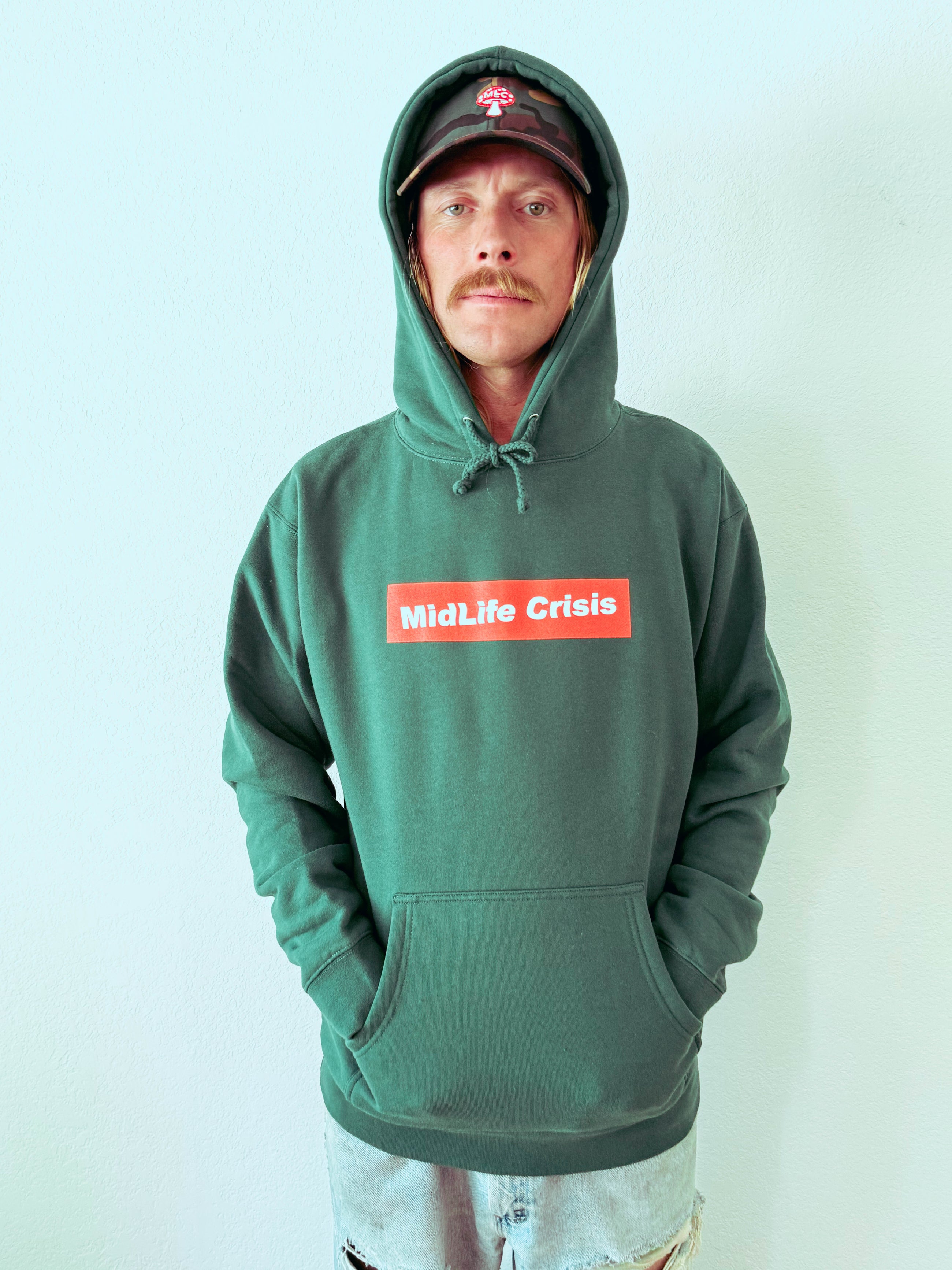 Crooked Block Hoodie - Forest Green