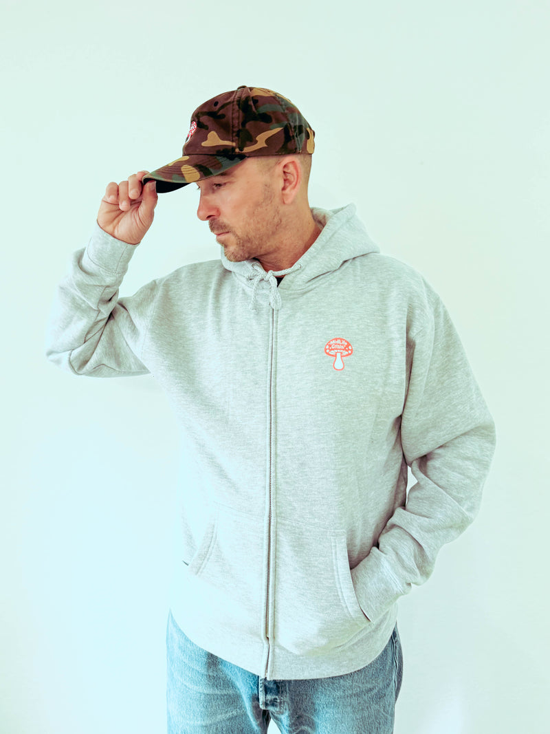 Shroomin' Zipup Hoodie - Light Heather