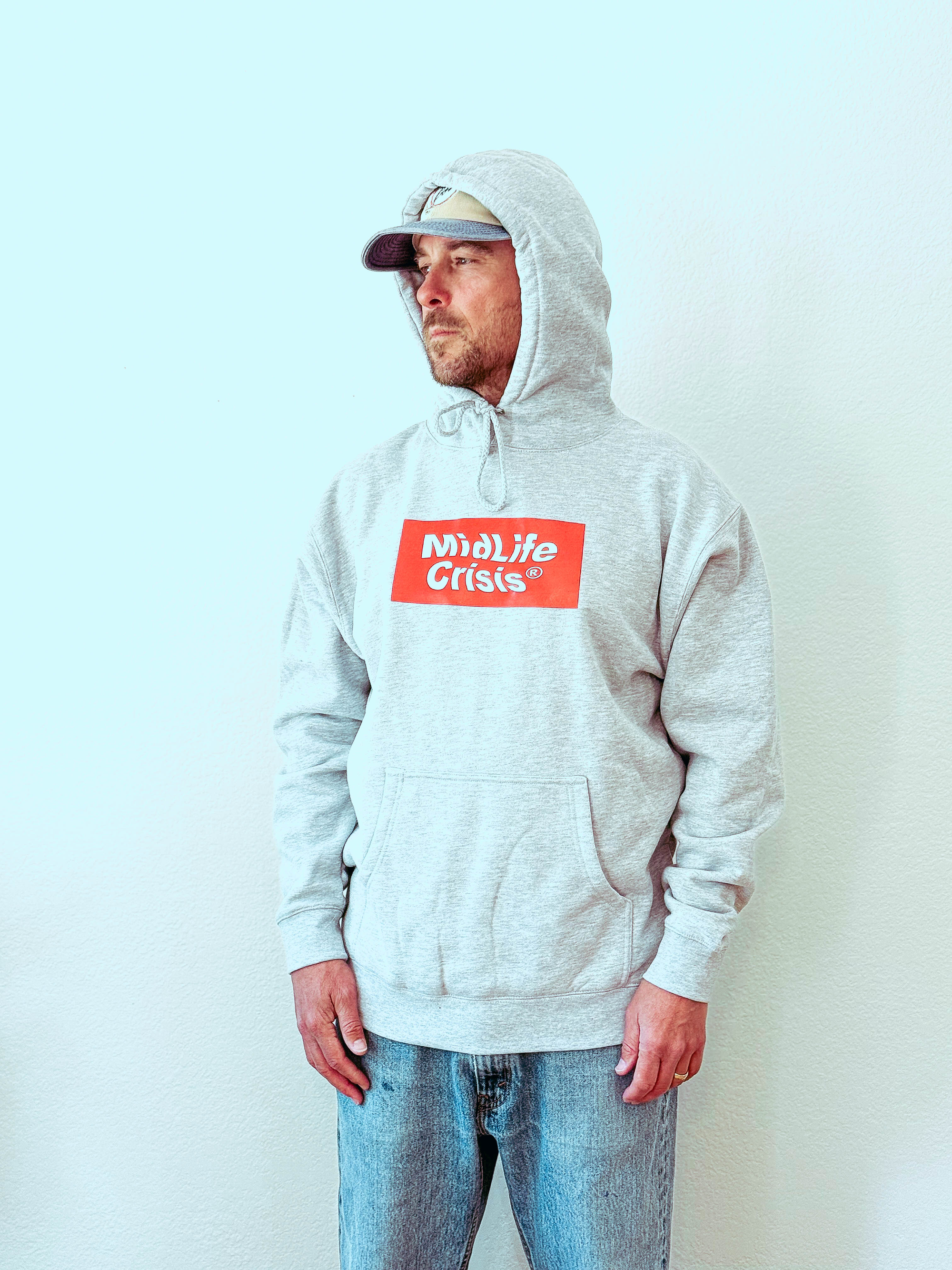 Block Hoodie - Light Heather