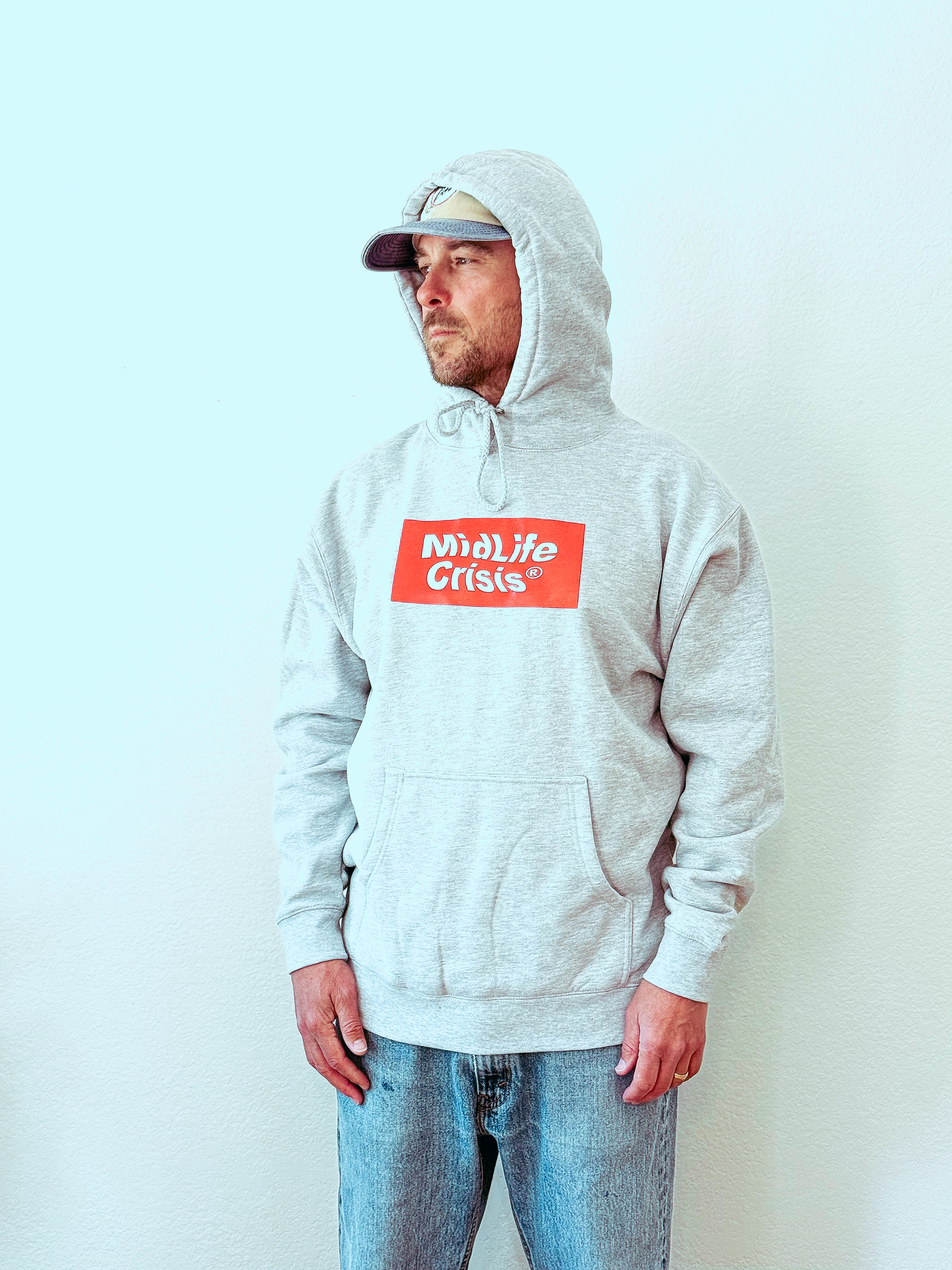 Block Hoodie - Light Heather