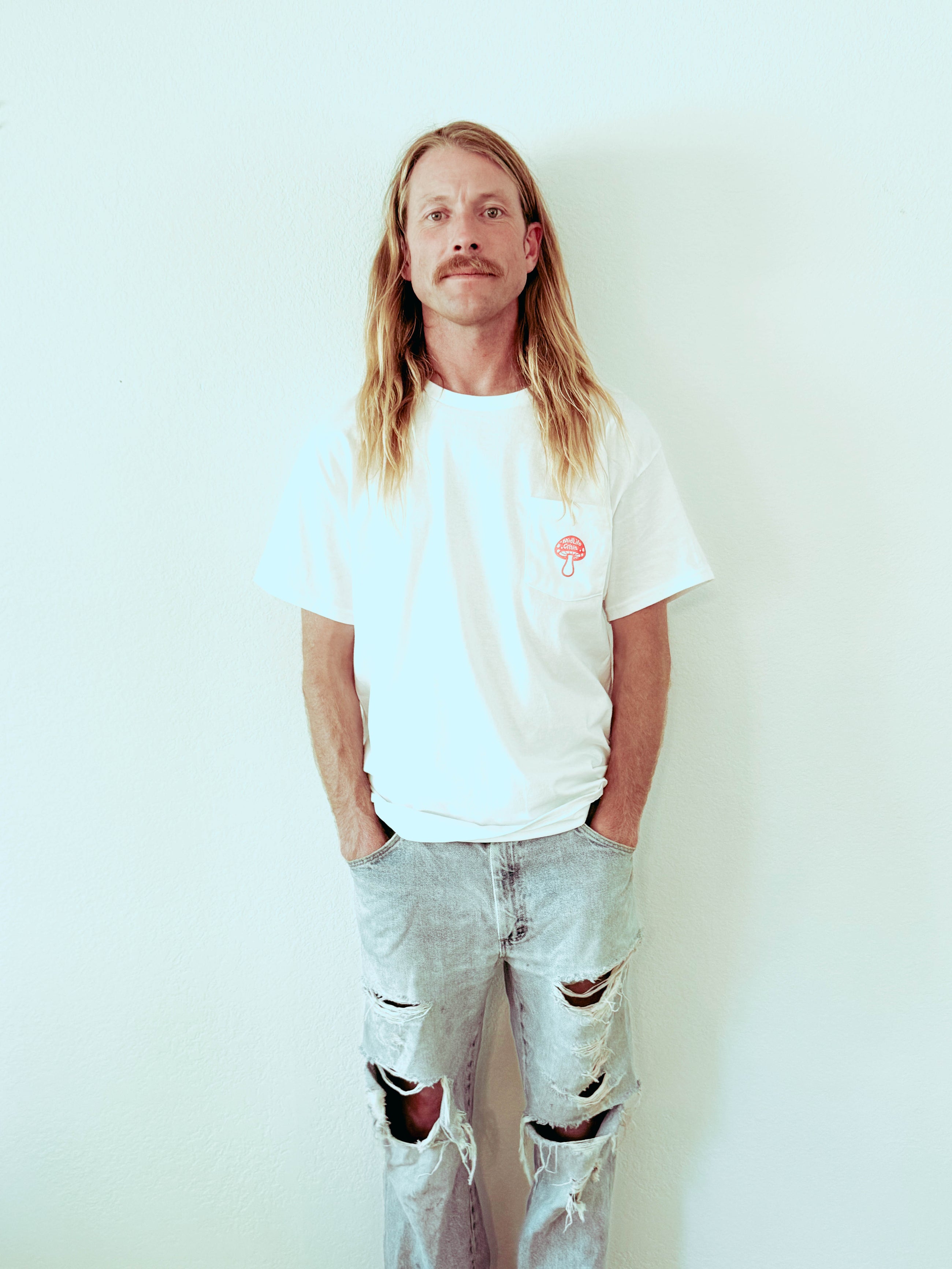 Shroomin' Pocket Tee - White