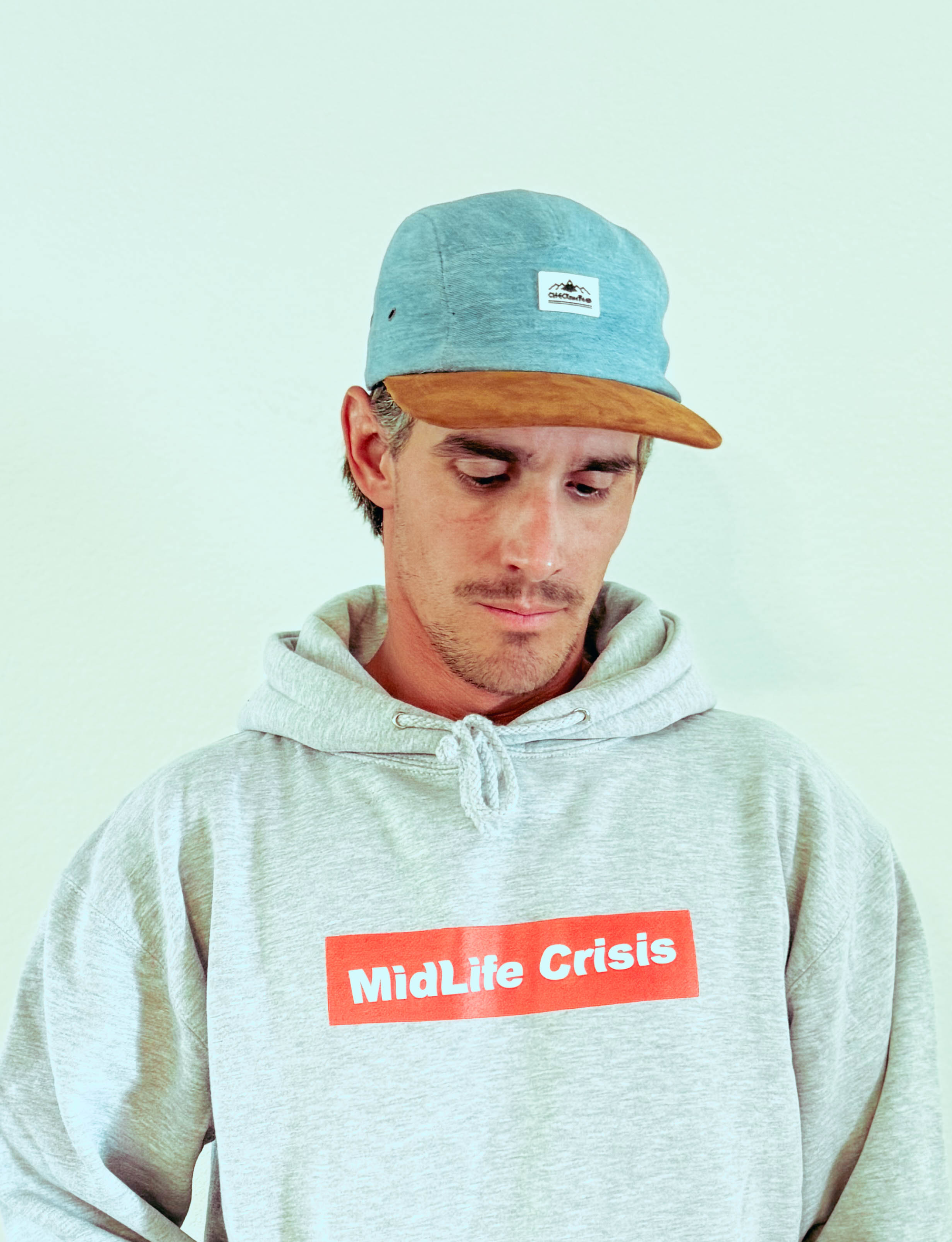 Crooked Block Hoodie - Light Heather