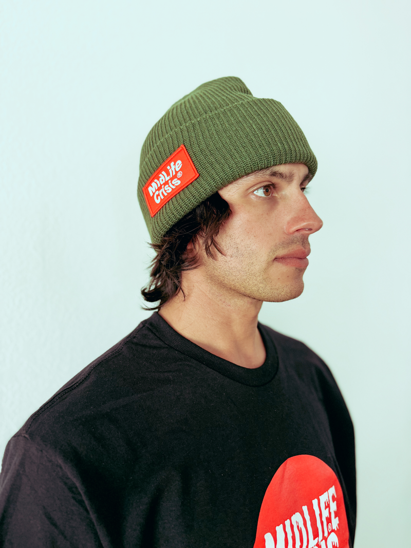 Block Beanie - Olive