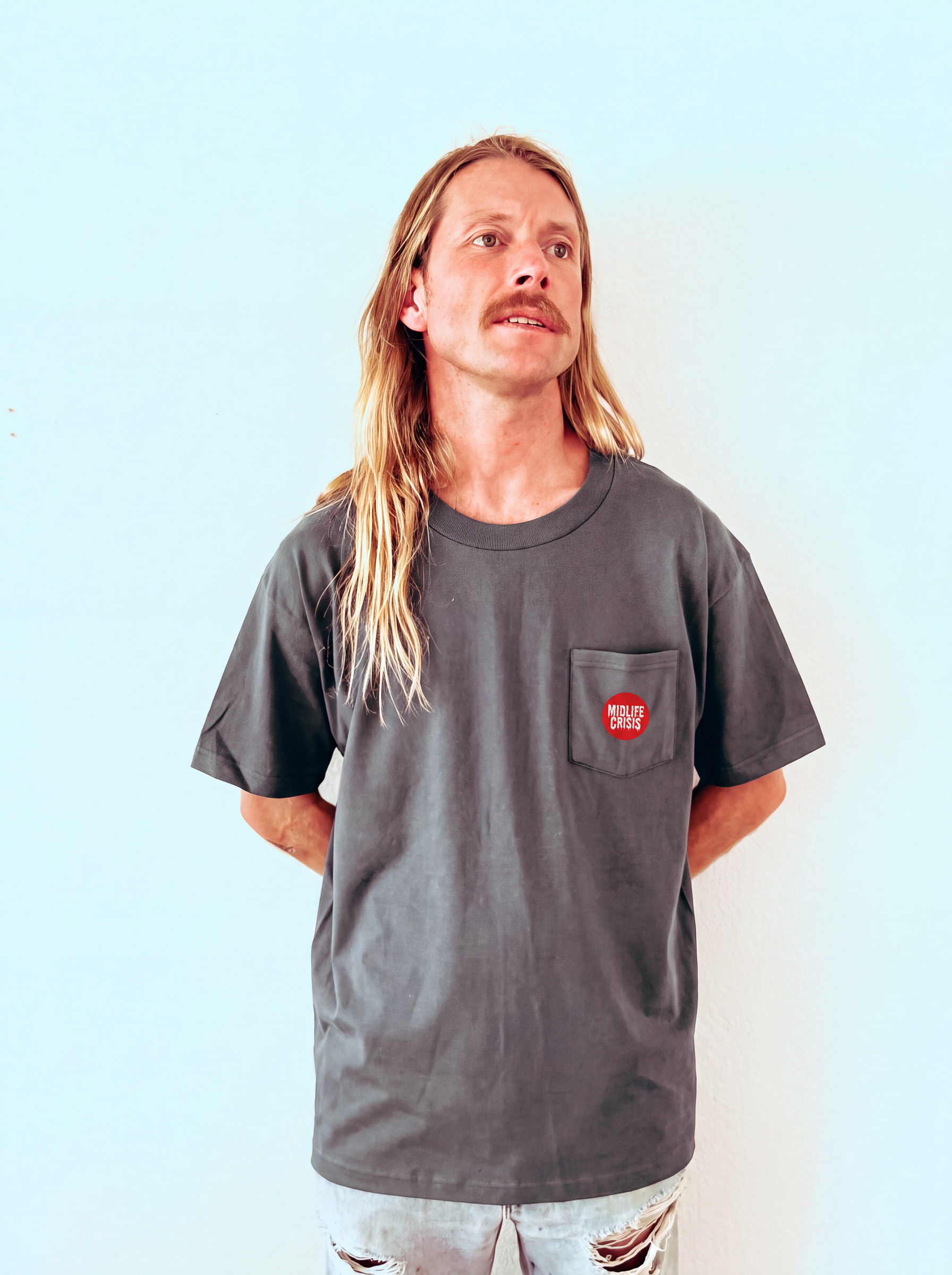 Drip Pocket Tee - Charcoal