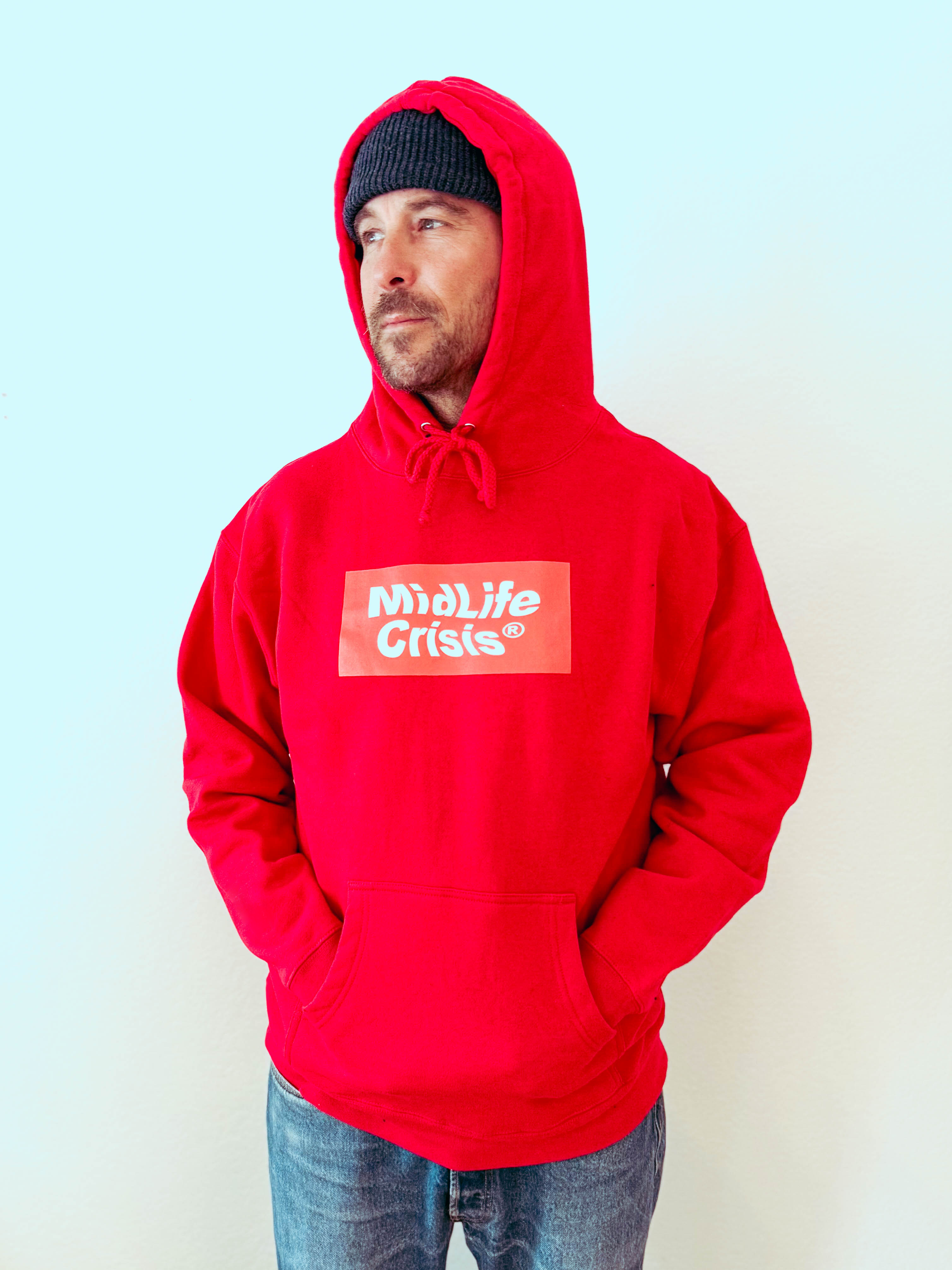 Block Hoodie - Red | Midlife Crisis