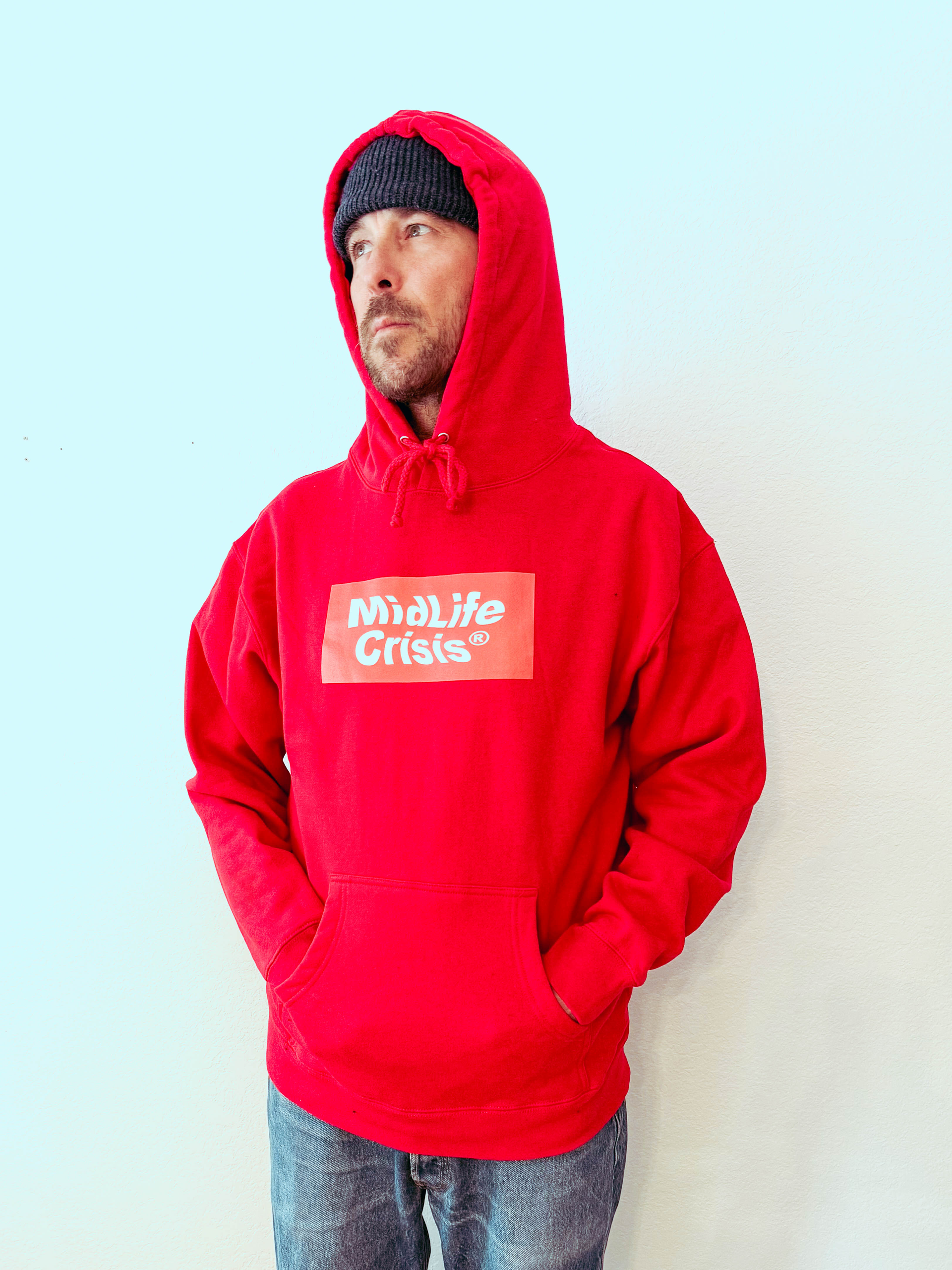 Block Hoodie - Red | Midlife Crisis