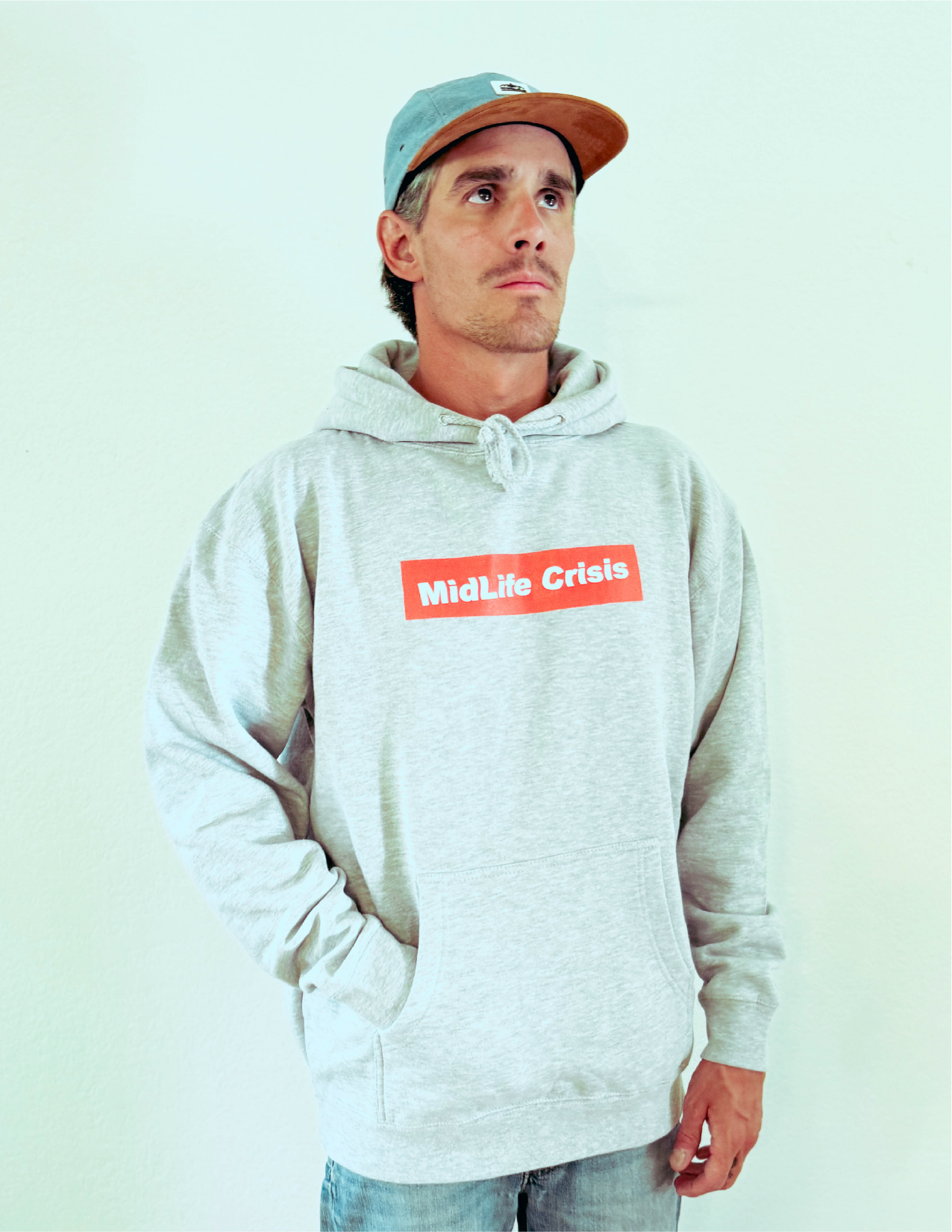 Crooked Block Hoodie - Light Heather