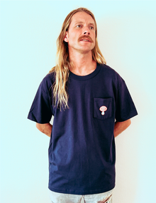 Shroomin' Pocket Tee - Navy