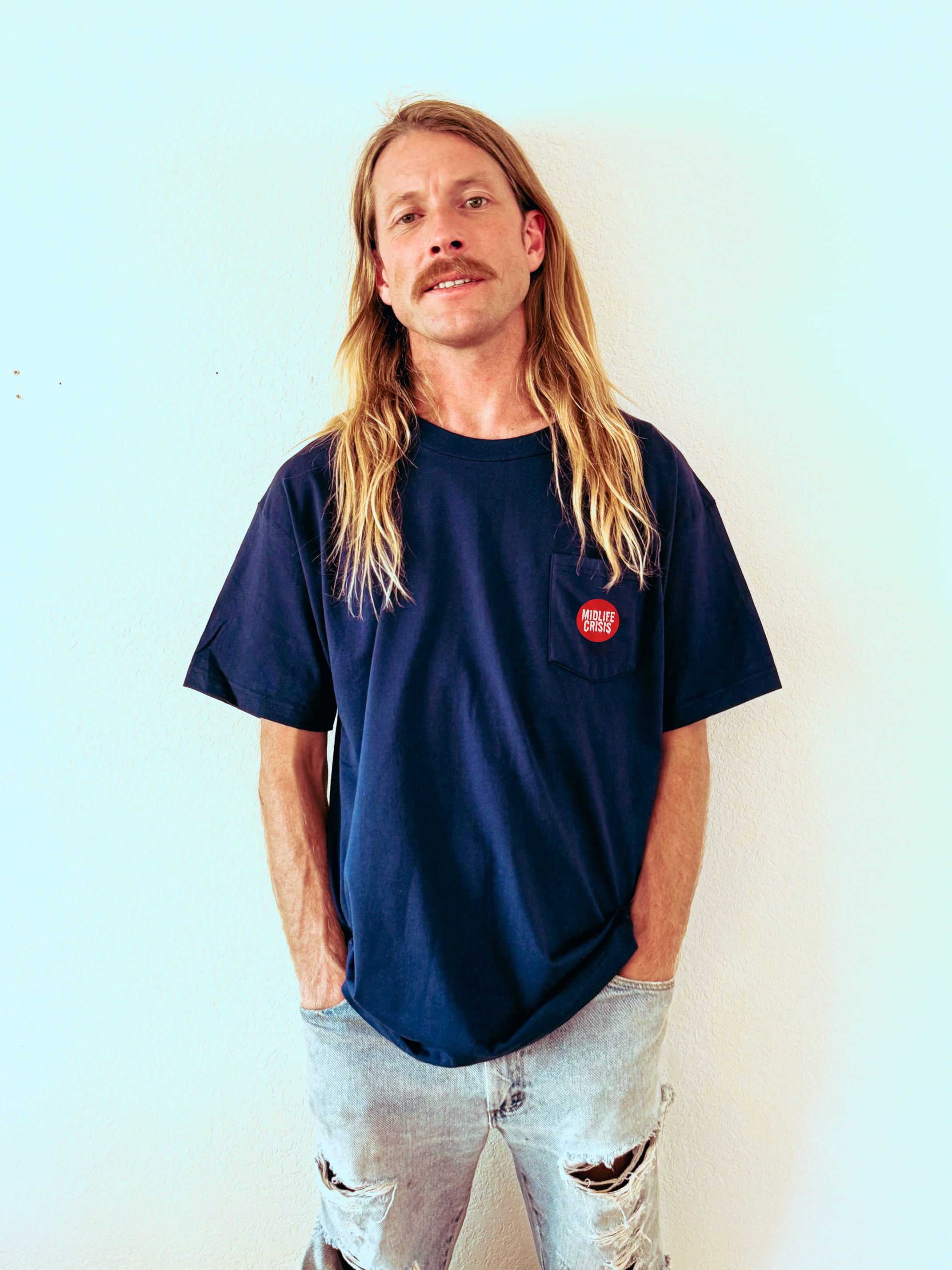 Drip Pocket Tee - Navy