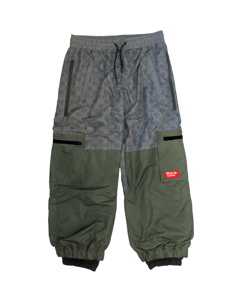 Shroomin Snowboard Pants - Olive / Grey
