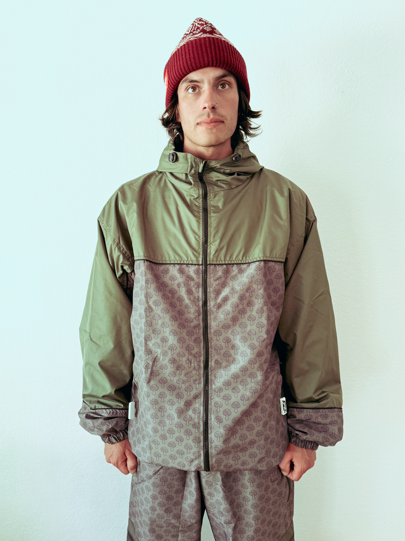 Shroomin Snowboard Jacket - Olive / Grey